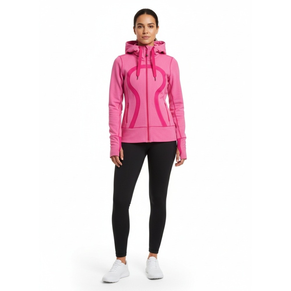 Lululemon Paris Pink Scuba Full Zip Hoodie Jacket SMALL Athleisure Everyday